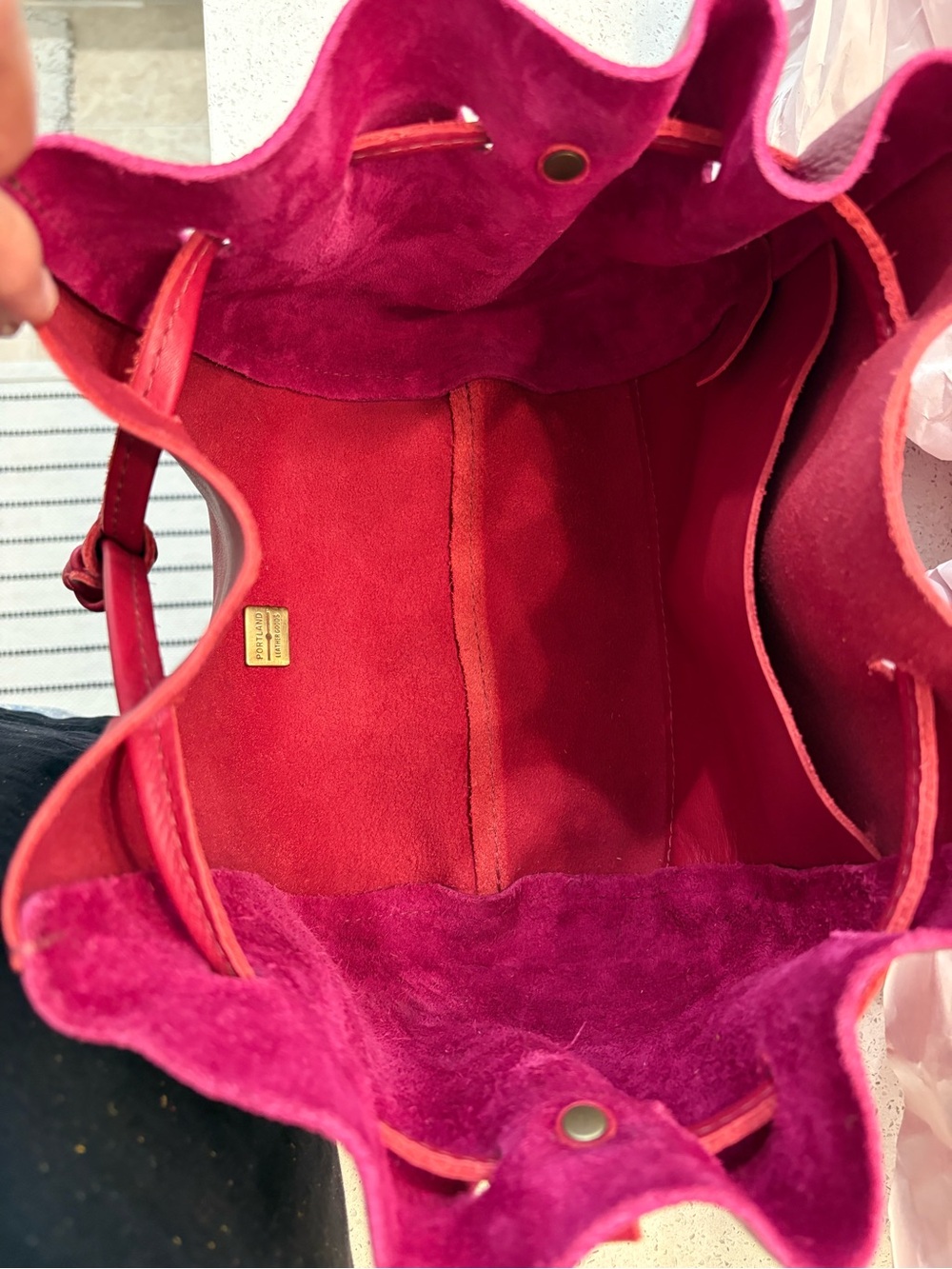 Portland Leather Goods | Nest Bucket Bag | Orchid - Picture 10 of 14